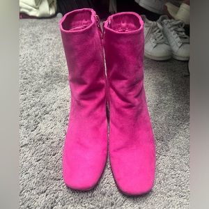 Sugar square toe dress hot pink booties size 7.5 US